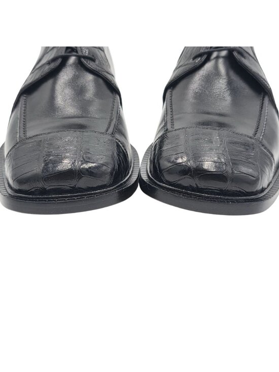 NEW Vintage Belvedere Black Exotic Crocodile Italy Dress Shoes 7.5M Square Toe main image 12